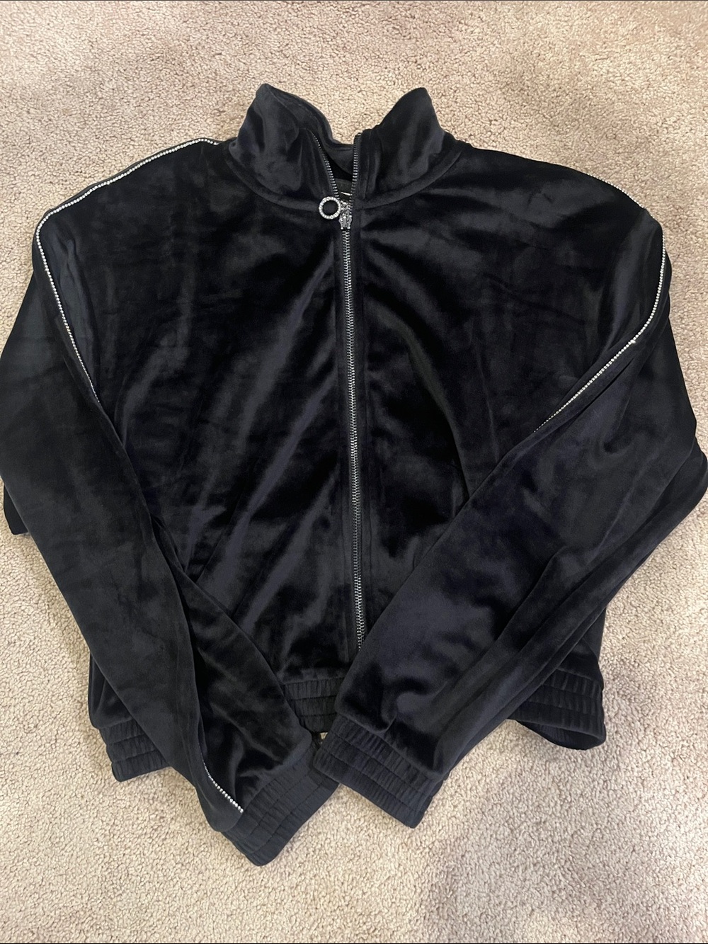 Velour full zip with crystal details